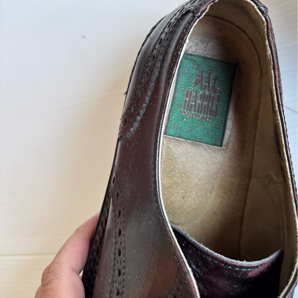 Harris Dark Brown Leather Lace Up Shoes Made in Italy - Picture 3 of 5